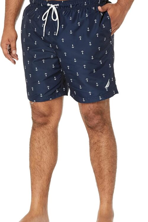 Men's Standard Quick Dry All Over Classic Anchor Print Swim Trunk
