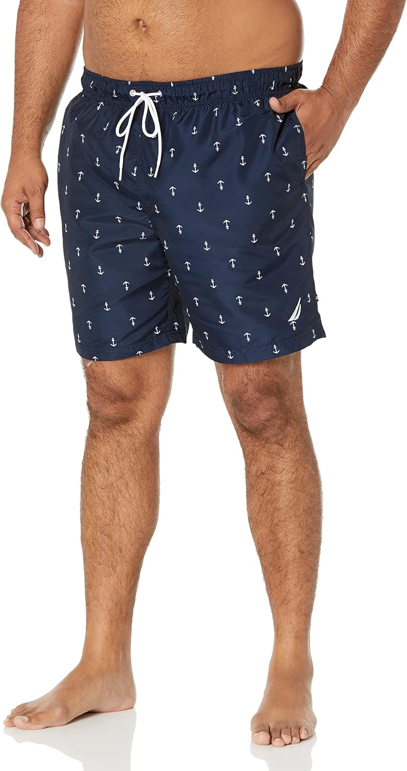 Men's Standard Quick Dry All Over Classic Anchor Print Swim Trunk