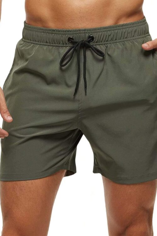 Men's Swim Trunks Quick Dry Beach Shorts with Zipper Pockets and Mesh Lining